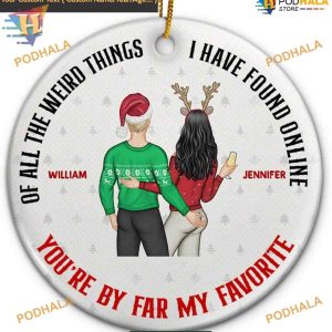 Custom Weird Finds Online Ornament, Couple's 2023 Xmas Ornament, Best Family Gift