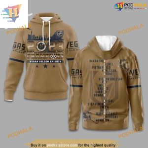 Custom Western Conference Champions Gold NHL Vegas Golden Knights Hoodie 3D 1