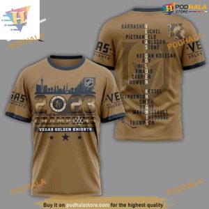 Custom Western Conference Champions Gold NHL Vegas Golden Knights Hoodie 3D 6