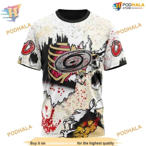 Custom Zombie Style For Halloween NHL Carolina Hurricanes Hoodie 3D