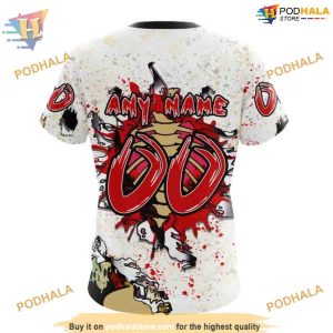 Custom Zombie Style For Halloween NHL Chicago Blackhawks Hoodie 3D 4