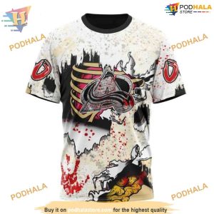 Custom Zombie Style For Halloween NHL Colorado Avalanche Hoodie 3D Sweatshirt 3