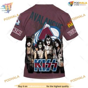 Custom mix Kiss Band Style NHL Colorado Avalanche Hoodie 3D Sweatshirt 4