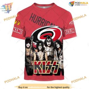 Custom mix Kiss Band Style NHL Detroit Red Wings Hoodie 3D 2