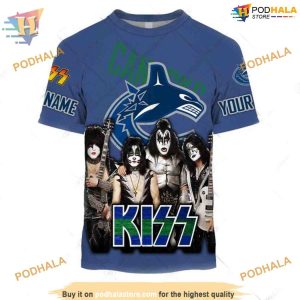 Custom mix Kiss Band Style NHL Vancouver Canucks Hoodie 3D 2