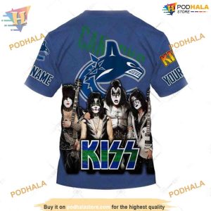 Custom mix Kiss Band Style NHL Vancouver Canucks Hoodie 3D 4