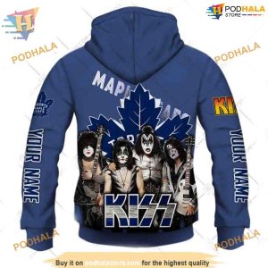 Custom x Kiss Band Style NHL Toronto Maple Leafs Hoodie 3D 3