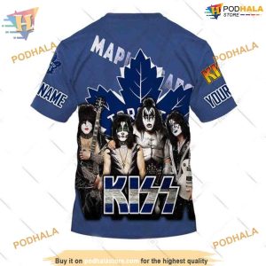 Custom x Kiss Band Style NHL Toronto Maple Leafs Hoodie 3D 4