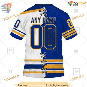 Customized 2023 Buffalo Sabres Hoodie NHL Mix Jersey Style 3D 4