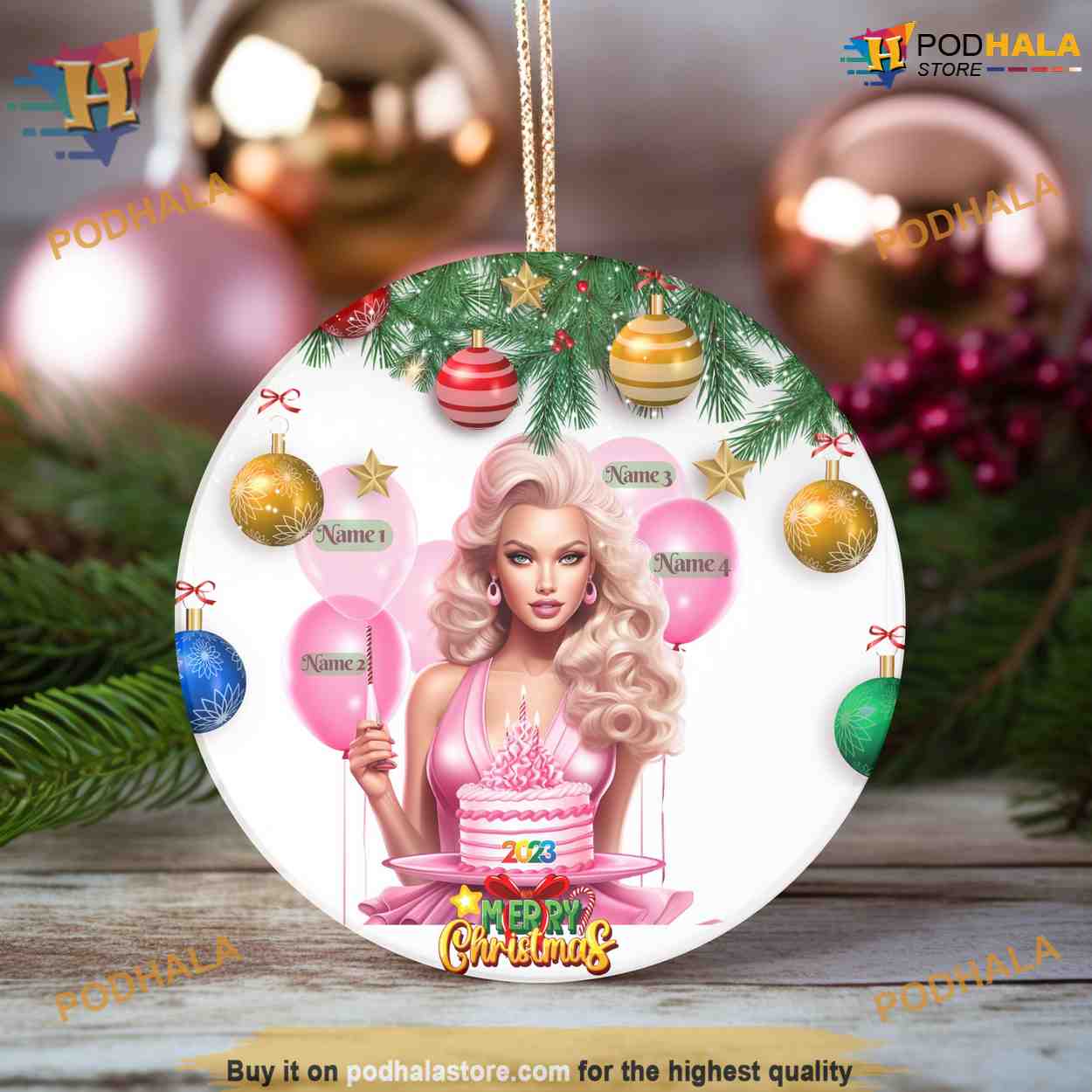 Custom Name Ornament Barbie Fan Ornament Personalized Ornament