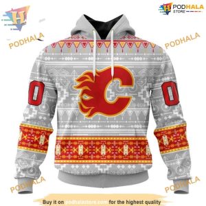Customized Native Design NHL Calgary Flames Hoodie 3D Sweatshirt 1