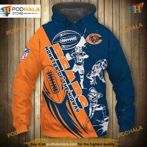 Cute 3D Cartoon Player Chicago Bears Hoodie, Bears Merchandise