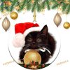 Cute Black Cat 2023 Christmas Ornament, Holiday Keepsake with Bell