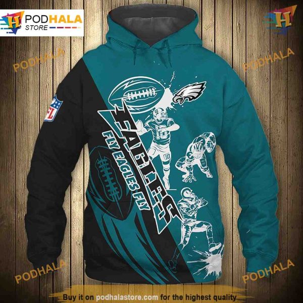 Cute Cartoon Player Philadelphia Eagles 3D Hoodie, NFL Eagles Clothing