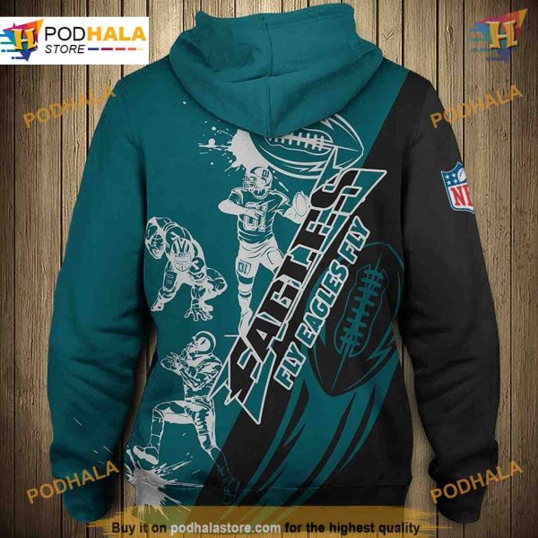 Cute Cartoon Player Philadelphia Eagles 3D Hoodie, NFL Eagles Clothing