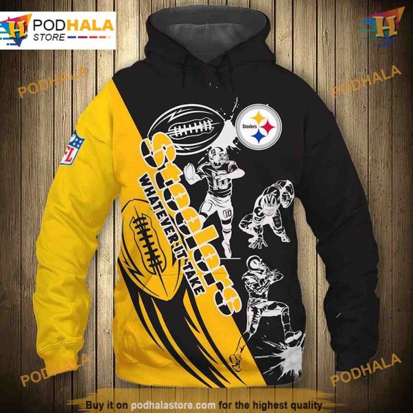Cute Cartoon Player Sweatshirt Pittsburgh Steelers 3D Hoodie