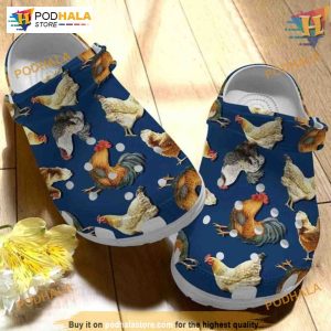 Cute Chicken Farm Crocs, Quality Design, Ideal for Farm Enthusiasts
