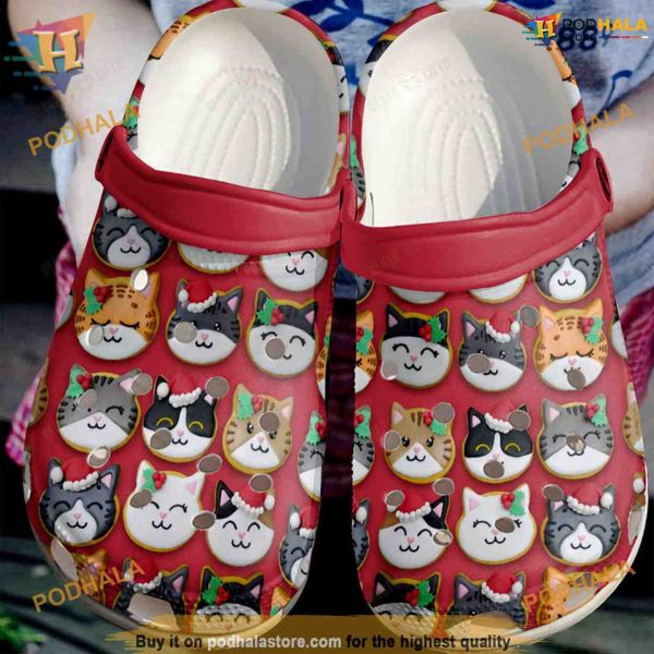 Cute Christmas Cats Crocs Classic Clogs, Funny Christmas Crocs Gift Ideas