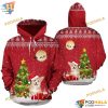 Cute Corgi Pattern On Red Funny Christmas Hoodie, Funny Xmas Gifts