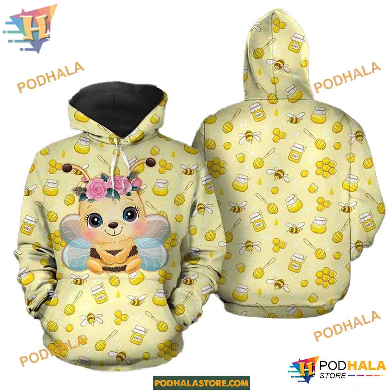 Bee Merry Christmas All Over Print 3D Hoodie