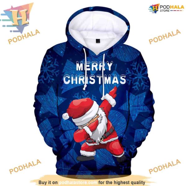 Cute Santa 3D Unisex Hoodie, Funny Christmas Gift Ideas