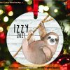 Cute Sloth Hanging Tree Personalized Ornament, Slothmas Festive Decor