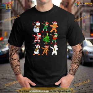 Dabbing Santa Elf Reindeer Snowman Christmas Boys Girl Kids Shirt Hoodie 2