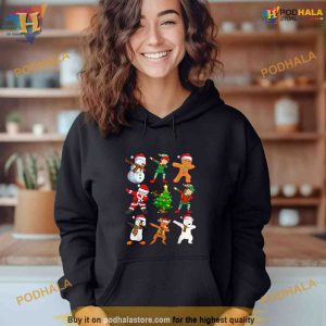Dabbing Santa Elf Reindeer Snowman Christmas Boys Girl Kids Shirt Hoodie 3