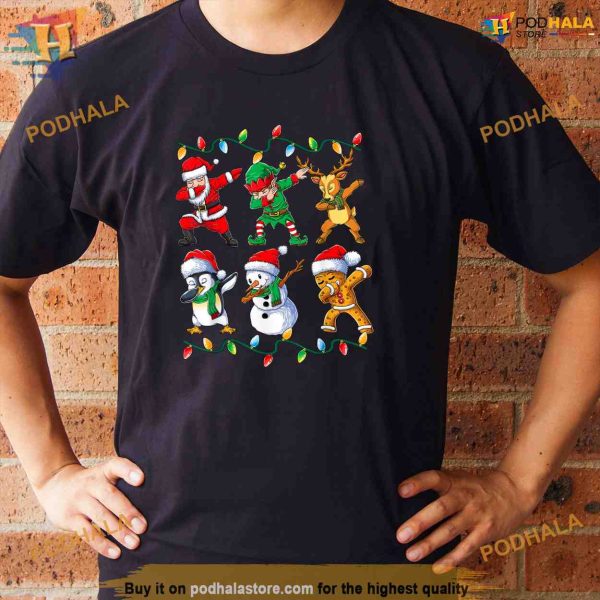 Dabbing Santa Friends Xmas Gifts Men Kids Boys Christmas Shirt, Xmas Gifts