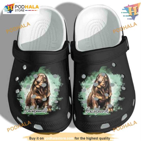 Dachshund Cartoon Dog Crocs, Funny Christmas Gifts for Dog Lovers