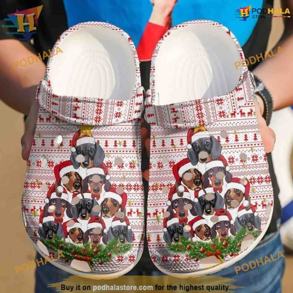 Dachshund Christmas Tree Crocs Classic Clogs, Unique Christmas Gift Ideas