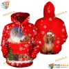 Dachshund Pattern On Red Funny Christmas Hoodie, Xmas Gifts