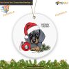 Dachshund in Santa Hat Christmas Ornament, 2023 Ceramic Holiday Decor