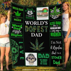 Dad The Dopest Legend Fleece Blanket, Snug Christmas Blanket