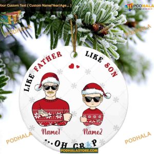 Dad and Son Custom Ornament, Like Father Son 2023 Christmas Decor