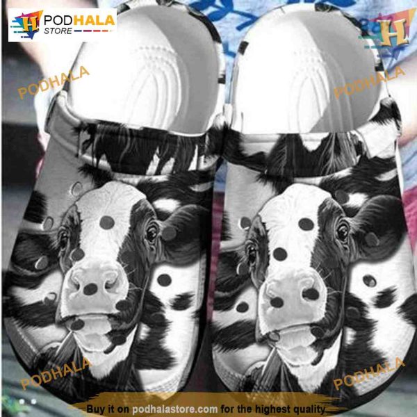Dairy Cow Pattern Crocs, Farm Lover Christmas Crocs Gift Ideas