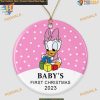 Daisy-Duck Baby's First Christmas 2023 Ornament, Unique New Baby Xmas Ornament