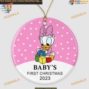 Daisy-Duck Baby's First Christmas 2023 Ornament, Unique New Baby Xmas Ornament