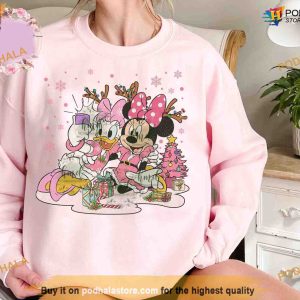 Daisy Minnie Besties Pink Xmas T shirt Matching Family Xmas Shirt 2