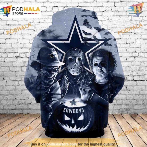 Dallas Cowboys 3D Horror Hoodie, Ideal for Halloween, Unique NFL Gift