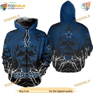 Dallas Cowboys Halloween Hoodie Pumpkin Skull Print Great Fan Gift 2