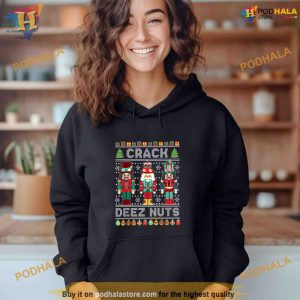 Deez Nuts Nutcracker Funny Ugly Christmas Xmas Shirt Hoodie 2
