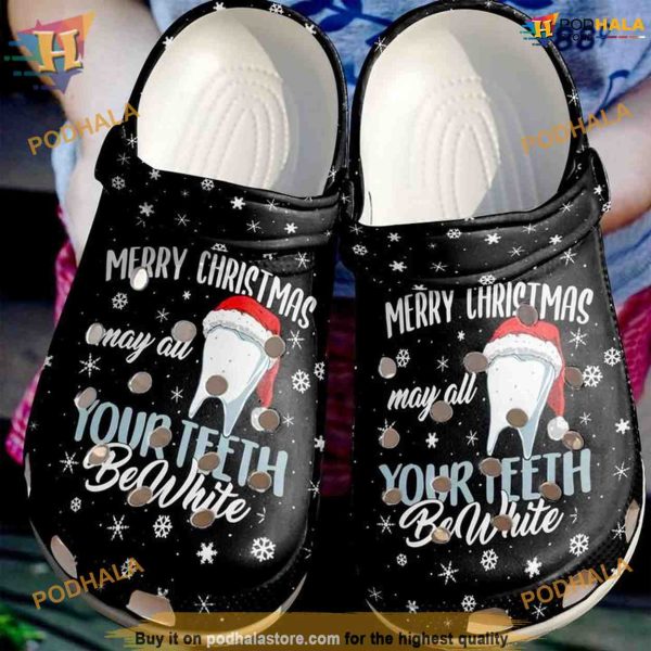 Dentist Christmas Santa Hat Crocs Shoes, Unique Xmas Gifts for Men Women