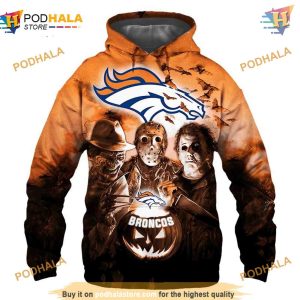 Denver Broncos NFL Hoodie 3D Halloween Horror Night NFL Merchandise 1