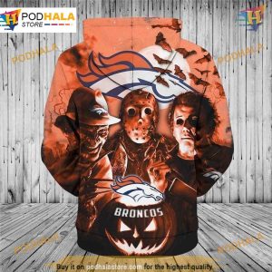 Denver Broncos NFL Hoodie 3D Horror Night Style NFL Merchandise Pullover 2