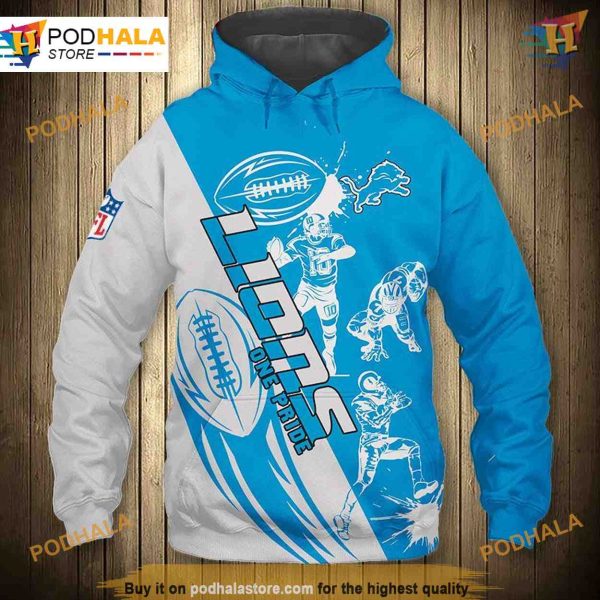 Detroit Lions NFL Hoodie 3D Cartoon, Playful NFL Apparel Sweatshirt