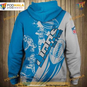 Detroit Lions NFL Hoodie 3D Cartoon Playful NFL Apparel Sweatshirt 2