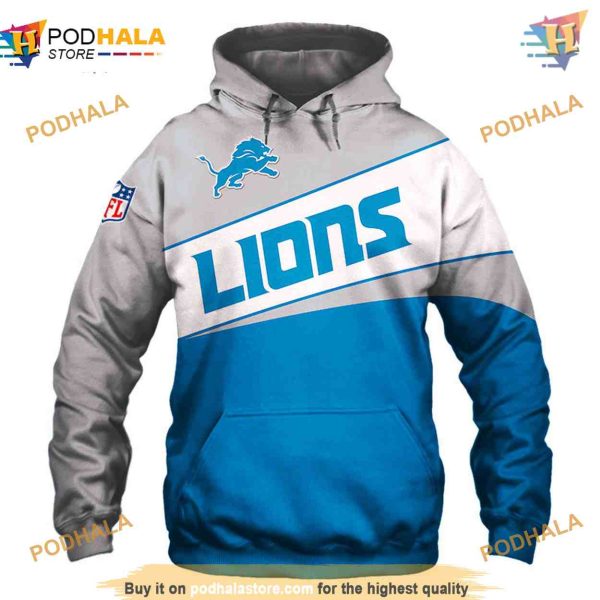 Detroit Lions NFL Hoodie 3D Long Sleeve, Exclusive NFL Apparel Pullover