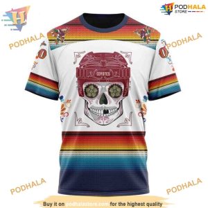 Dia De Los Muertos NHL Design Arizona Coyotes Hoodie 3D Unique Arizona Coyotes Merch 3