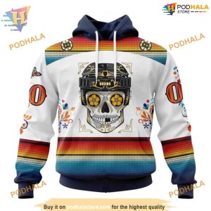 Dia De Los Muertos Special NHL Design Boston Bruins Hoodie 3D Cultural Apparel 1